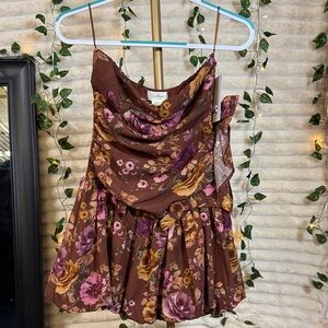Jessica Simpson Brown and Purple Floral Dress